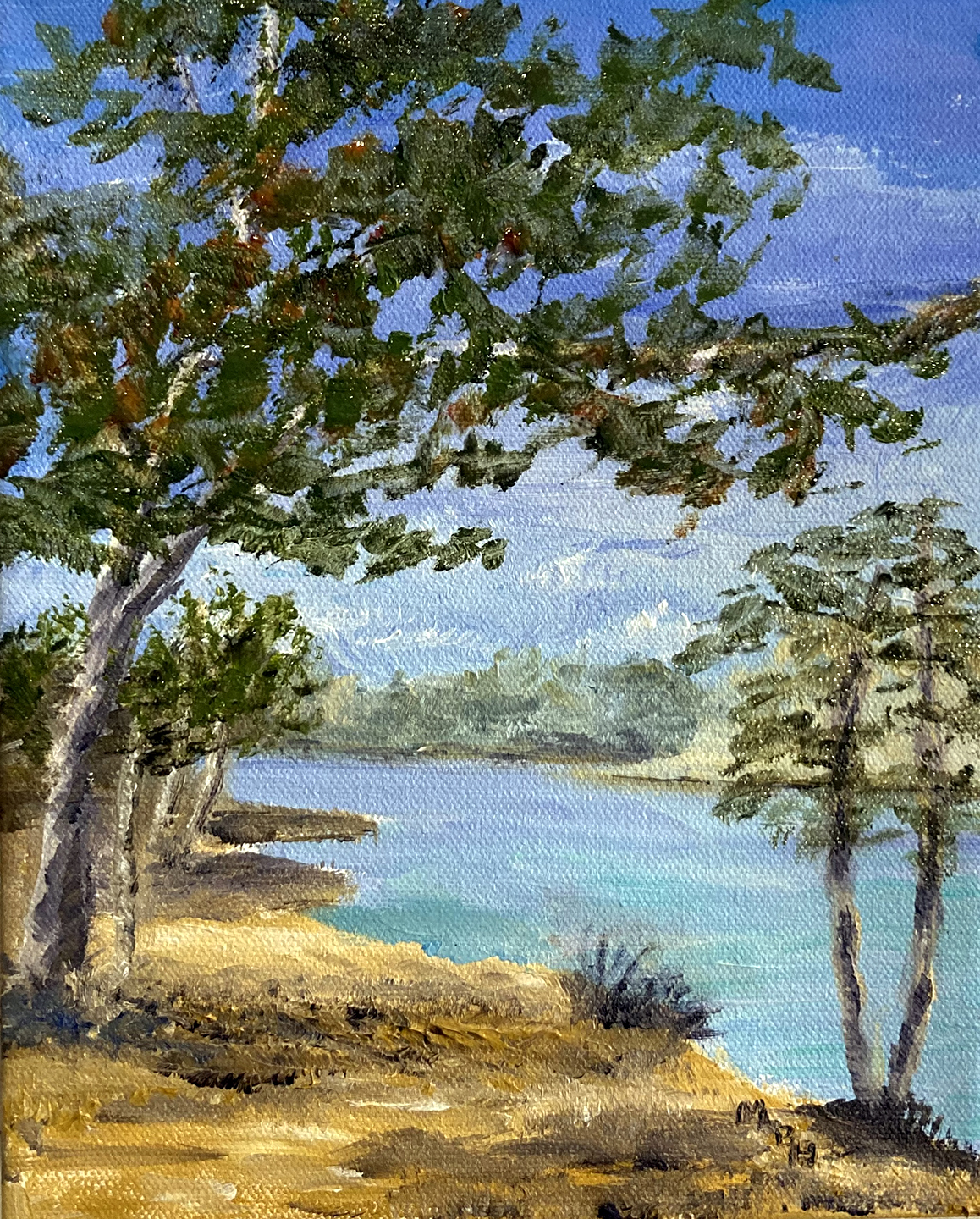 “Lakeside,” Oil, 10×8, $250